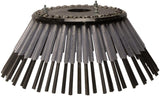 Gutter brooms for sweeping machines and grate cleaners