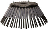 Gutter brooms for sweeping machines and grate cleaners
