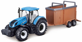 Bburago New Holland T7.315 tractor with cattle trailer