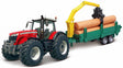 Bburago BB1831659 Massey Ferguson 8700 with log trailer