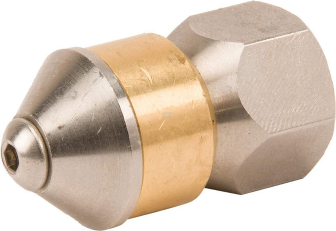 Drain nozzle rotating without front bore