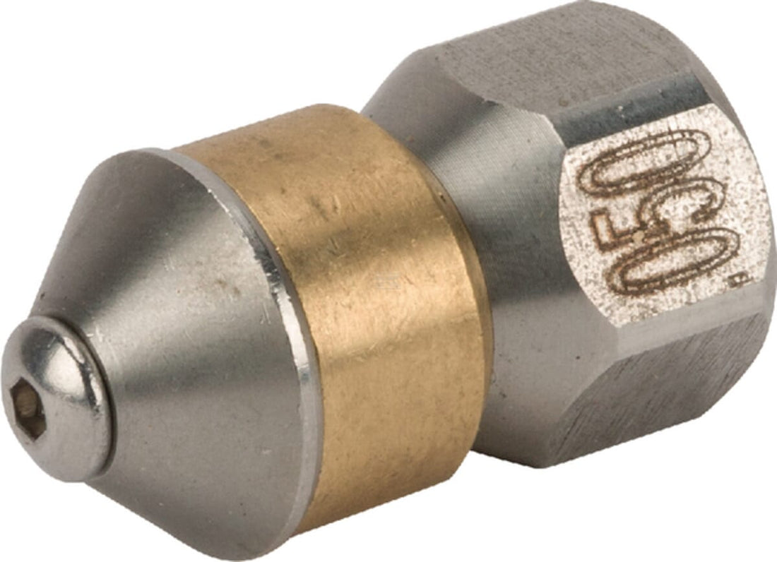 Drain nozzle rotating without front bore