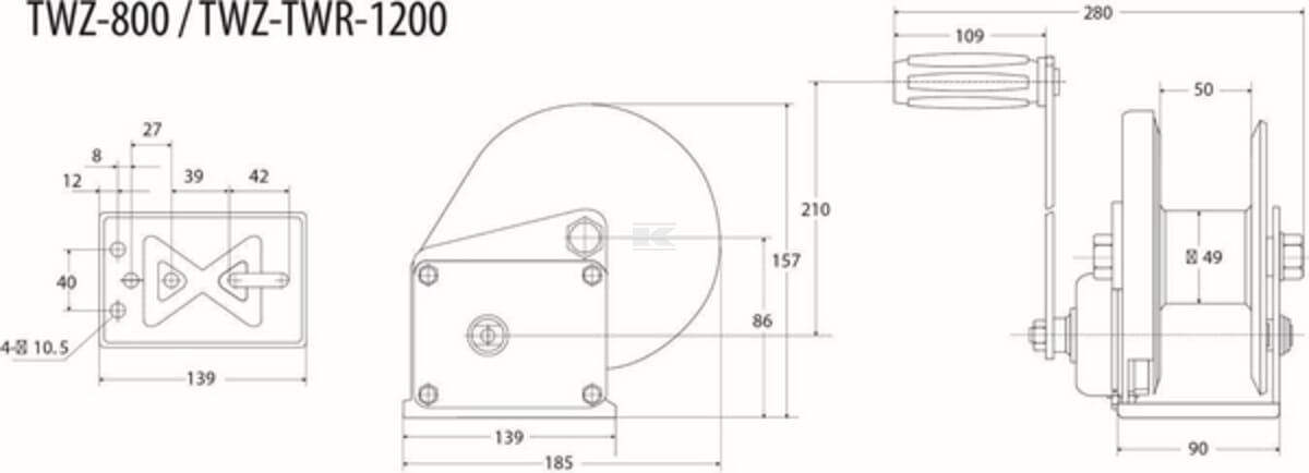Rema Manual winches with automatic Brake TWZ