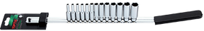 1/4" Dr 6PT Deep Socket Rail Set Metric 13pce
