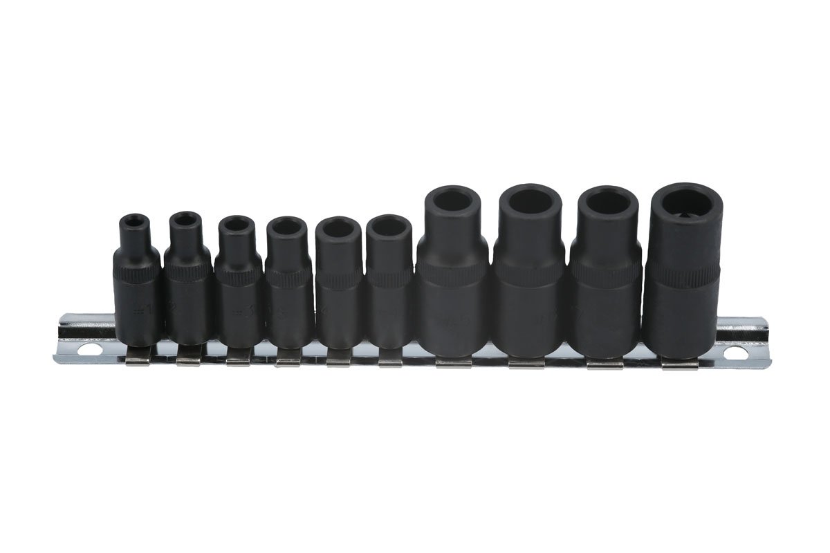 Tap socket set 3/8dr, 1/4dr 10pc