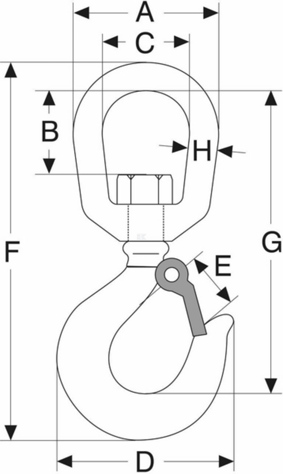 Rema Eye load hook with safety catch