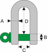 Green Pin D-Shackle D G-4151