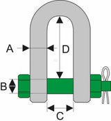 Green Pin D-Shackle D G-4153