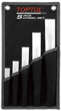 Ribbed Flat Chisel Set in wallet 5Pc