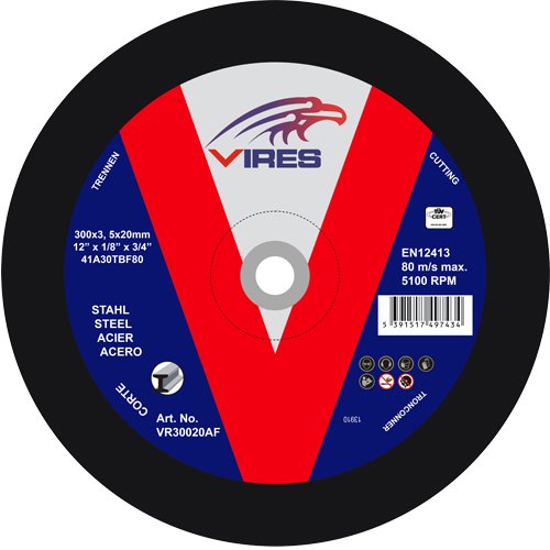 Vires Steel Cutting Disc 300mm x 3.5mm