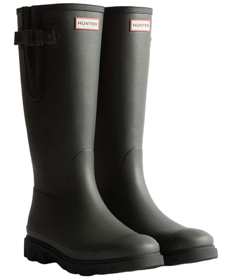 Hunter Field Downpour Adjustable Neoprene Lined Wellington Boots - Black