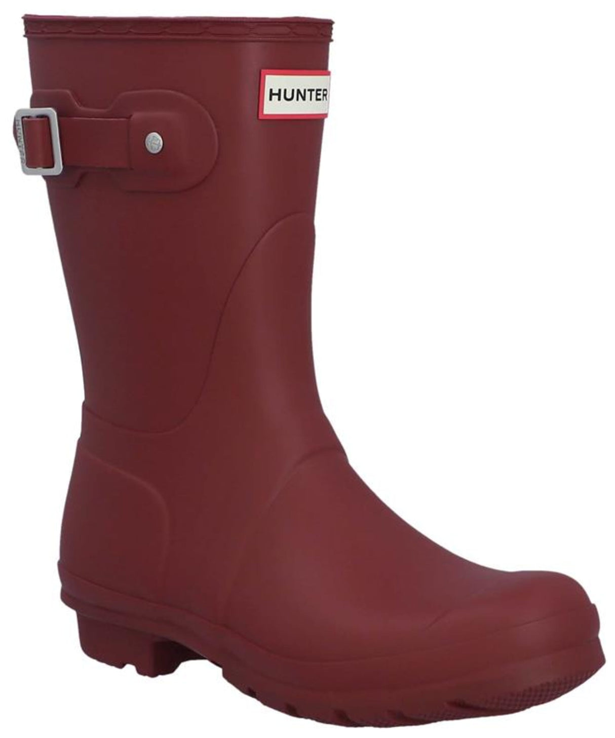 Women's Hunter Tri Colour Logo Backstrap Short Wellington Boots - Merlot