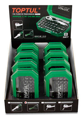 8 Sets 1/4" Hex Drive Screwdriver Bit Set Display