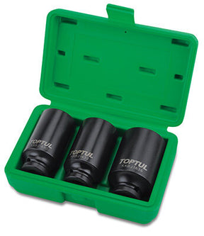1/2"Dr Deep Impact Hub Nut Socket Set 3pc