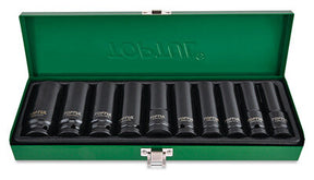 10 Pce 1/2"dr 6PT deep impact socket set