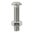 Timco Button Socket Screw & Nut - Stainless Steel