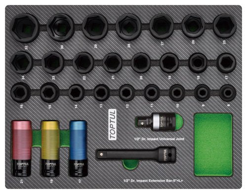 29Pce 1/2" Dr Impact Socket Set