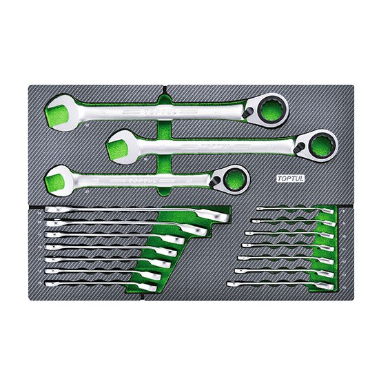 17PCS Reversible Ratchet Wrench Set Satin