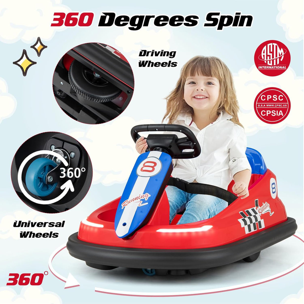 BumperBoo 6V Bumper Car Red
