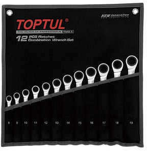 Ratchet Combination Spanner Set 12Pc 8-19mm