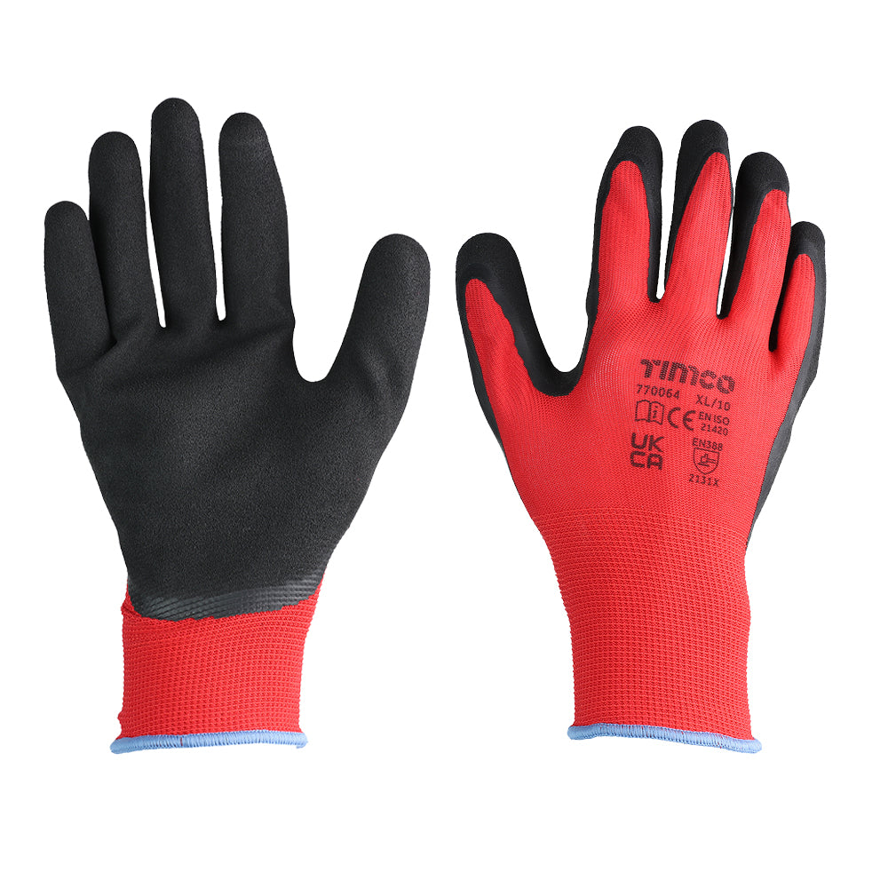 Timco Toughlight Grip Gloves - Latex Sandy Coated Polyester