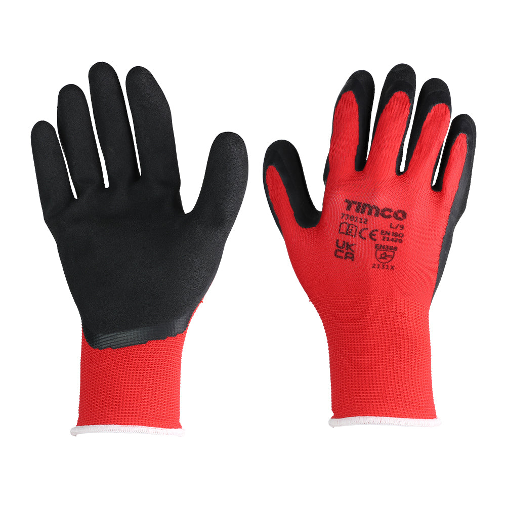 Timco Toughlight Grip Gloves - Latex Sandy Coated Polyester