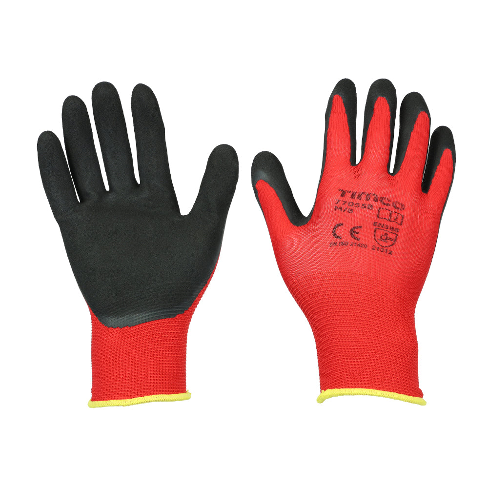 Timco Toughlight Grip Gloves - Latex Sandy Coated Polyester