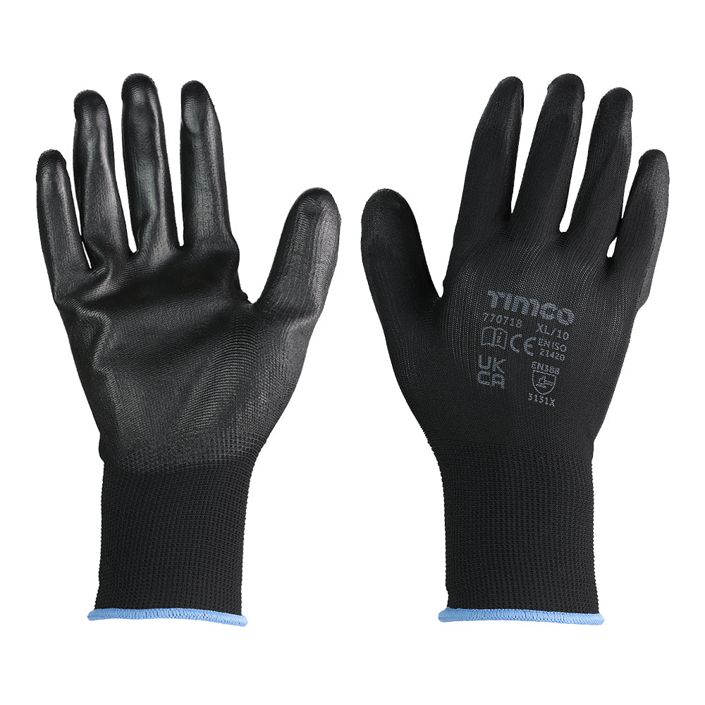 Timco Durable Grip Gloves - PU Coated Polyester