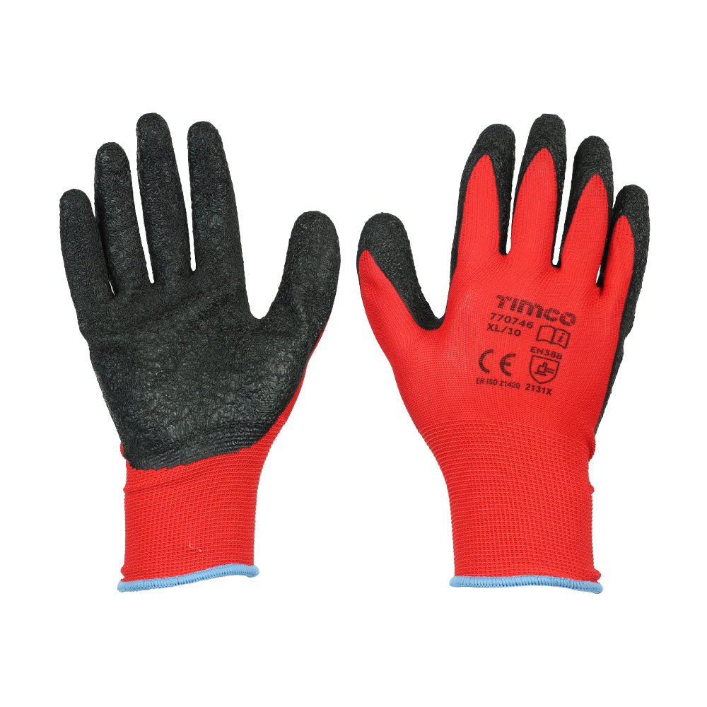 Timco Light Grip Gloves - Crinkle Latex Coated Polyester