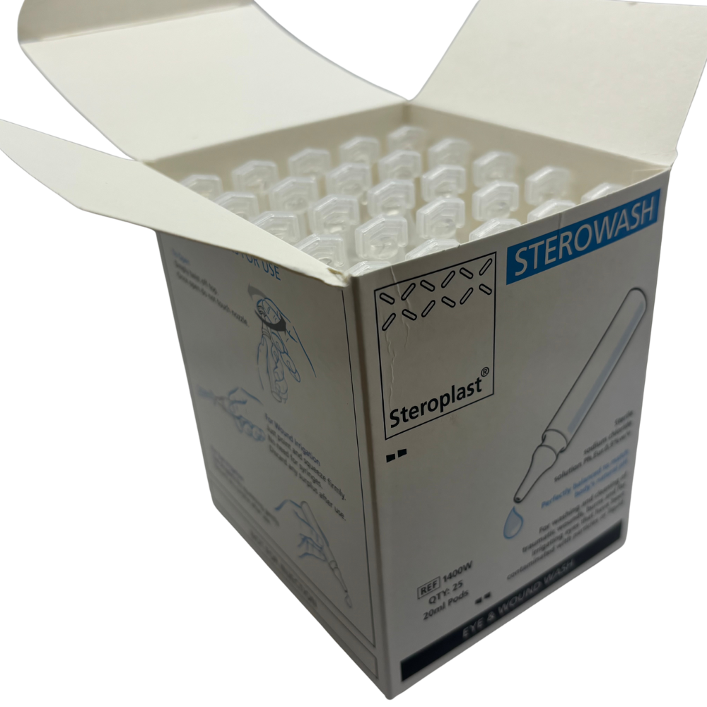 Sterowash Eyewash 20ml Pods, 25/Box