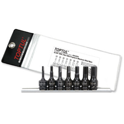 3/8"Dr Hex Bit Impact Socket Set 7pc 4-12mm