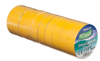 Vires Elec PVC Tape Yellow 19mm x 20M