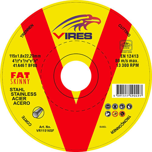 Vires S/S Cutting Disc – 115mm x 1.6mm