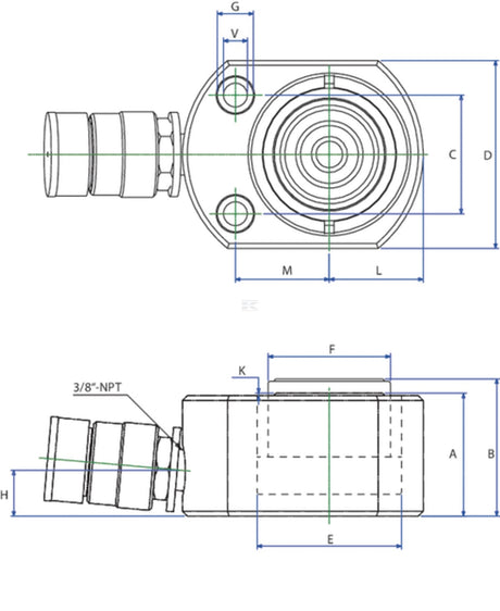 Betex Flat cylinder NSLS for hand pump