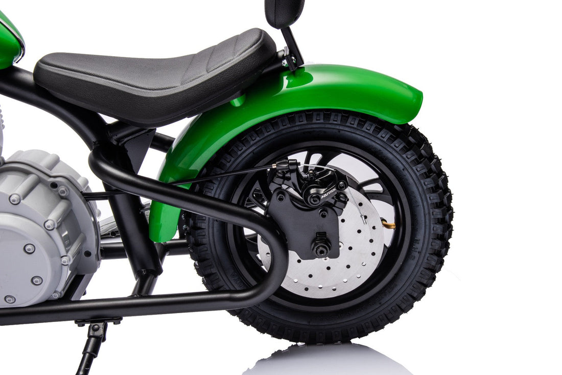 36V Electric Chopper Motor Cycle Ride on with Twist Grip Throttle | Green - Age 7+