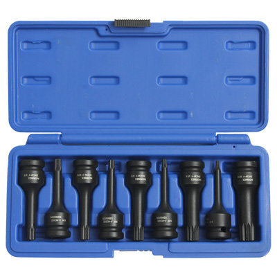 9Pce 1/2" Drive Air Impact Spline Socket Set M4 - M16