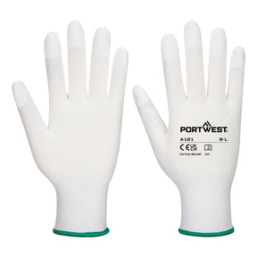 Portwest A121 Grip 13 PU Fingertip Glove White