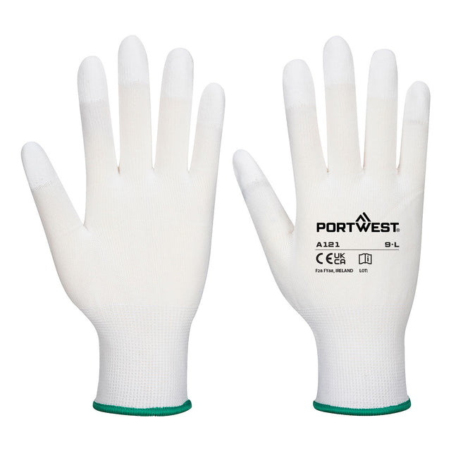 Portwest A121 Grip 13 PU Fingertip Glove White