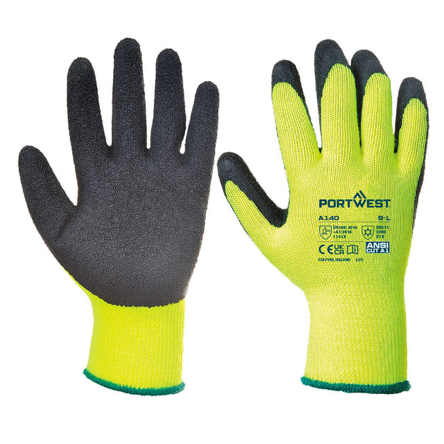 Portwest A140 Cold 10 Latex Crinkle Glove Black