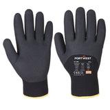 Portwest A146 Cold 15 Nitrile Sandy 3/4 Dipped Glove Black