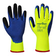 Portwest A185 Cold 7 Latex Crinkle Finger Dipped Glove Yellow/Blue