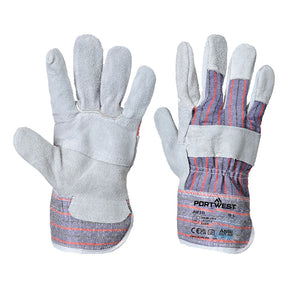 Portwest A210 Leather Rigger 260 Cow Split Palm Bar Glove Grey