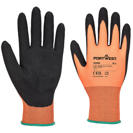 Portwest A335 Grip 15 Polyester Nitrile Sandy Glove Orange/Black