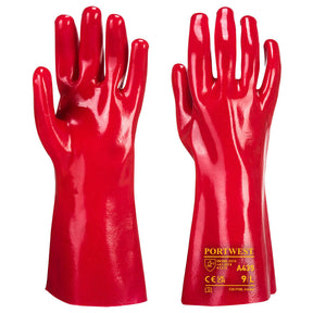 Portwest A435 Grip 12 PVC Gauntlet 35cm Red