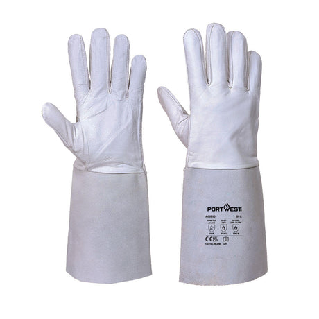 Portwest A520 TIG Welders 85 Grain Leather Gauntlet Grey