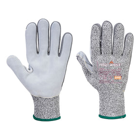 Portwest A630 Cut D13 Leather Palm Glove Grey