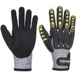Portwest A722 Impact C13 Nitrile Sandy Reinforced Palm Glove Grey/Black