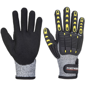 Portwest A722 Impact C13 Nitrile Sandy Reinforced Palm Glove Grey/Black