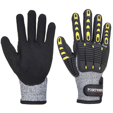 Portwest A722 Impact C13 Nitrile Sandy Reinforced Palm Glove Grey/Black
