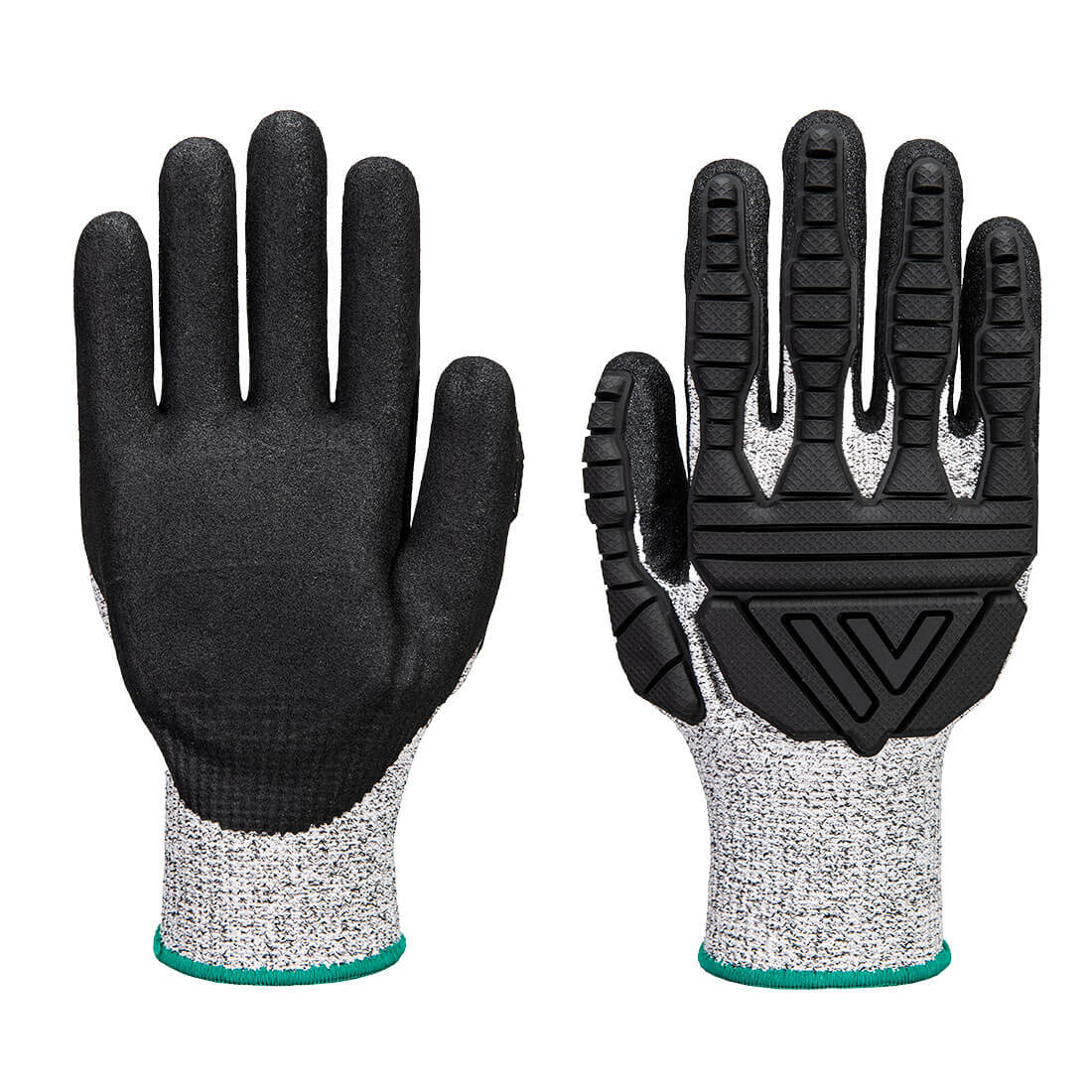 Portwest A723 Impact C13 Nitrile Foam TPV Reinforced Palm Glove Grey/Black